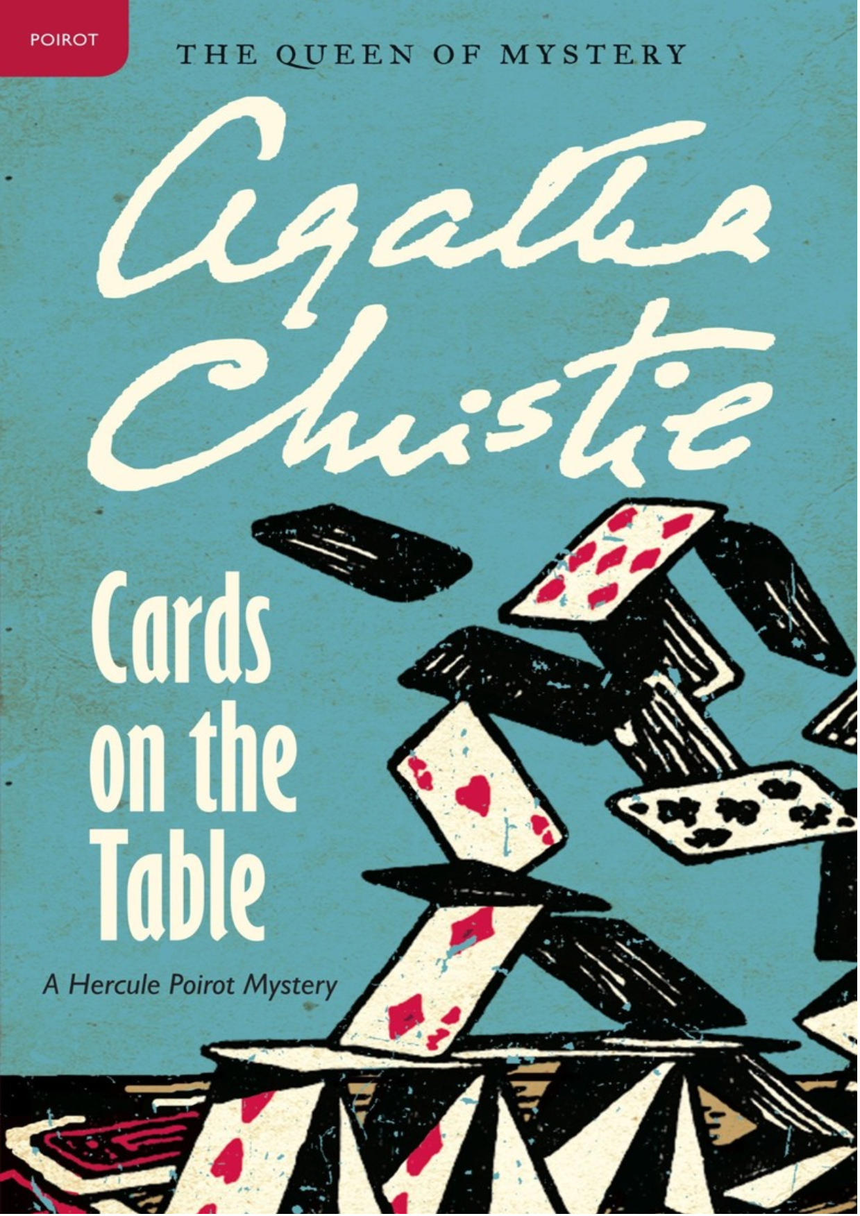 Book cover of Cards on the Table by Agatha Christie Book cover of Cards on the Table by Agatha Christie