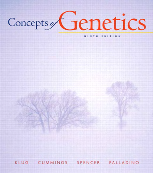 Book cover of Concepts of Genetics by William Klug Book cover of Concepts of Genetics by William Klug