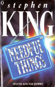 Book cover of Needful Things by Stephen King Book cover of Needful Things by Stephen King
