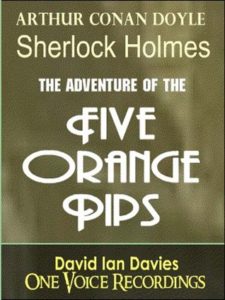 Book cover of The Five Orange Pips by Arthur Conan Doyle Book cover of The Five Orange Pips by Arthur Conan Doyle